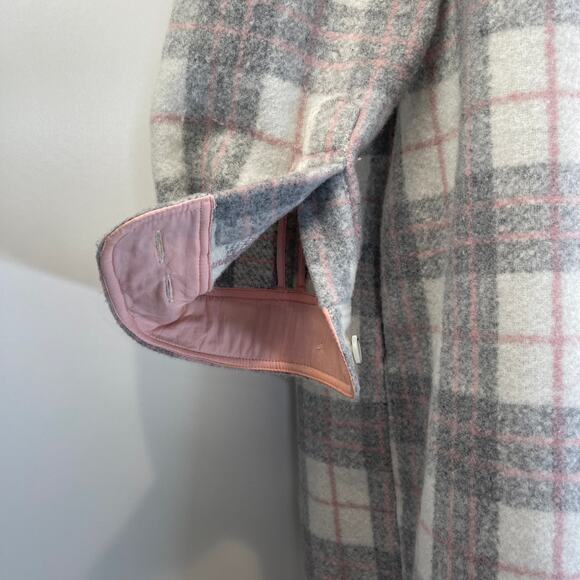 Anthropologie If By Sea Plaid Long Bobbie Shirt Jacket Shacket Gray - Picture 5 of 15